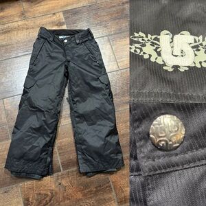 Burton Dry Ride Classic Black Kids Snow Ski Pants Insulated Medium Winter Fun